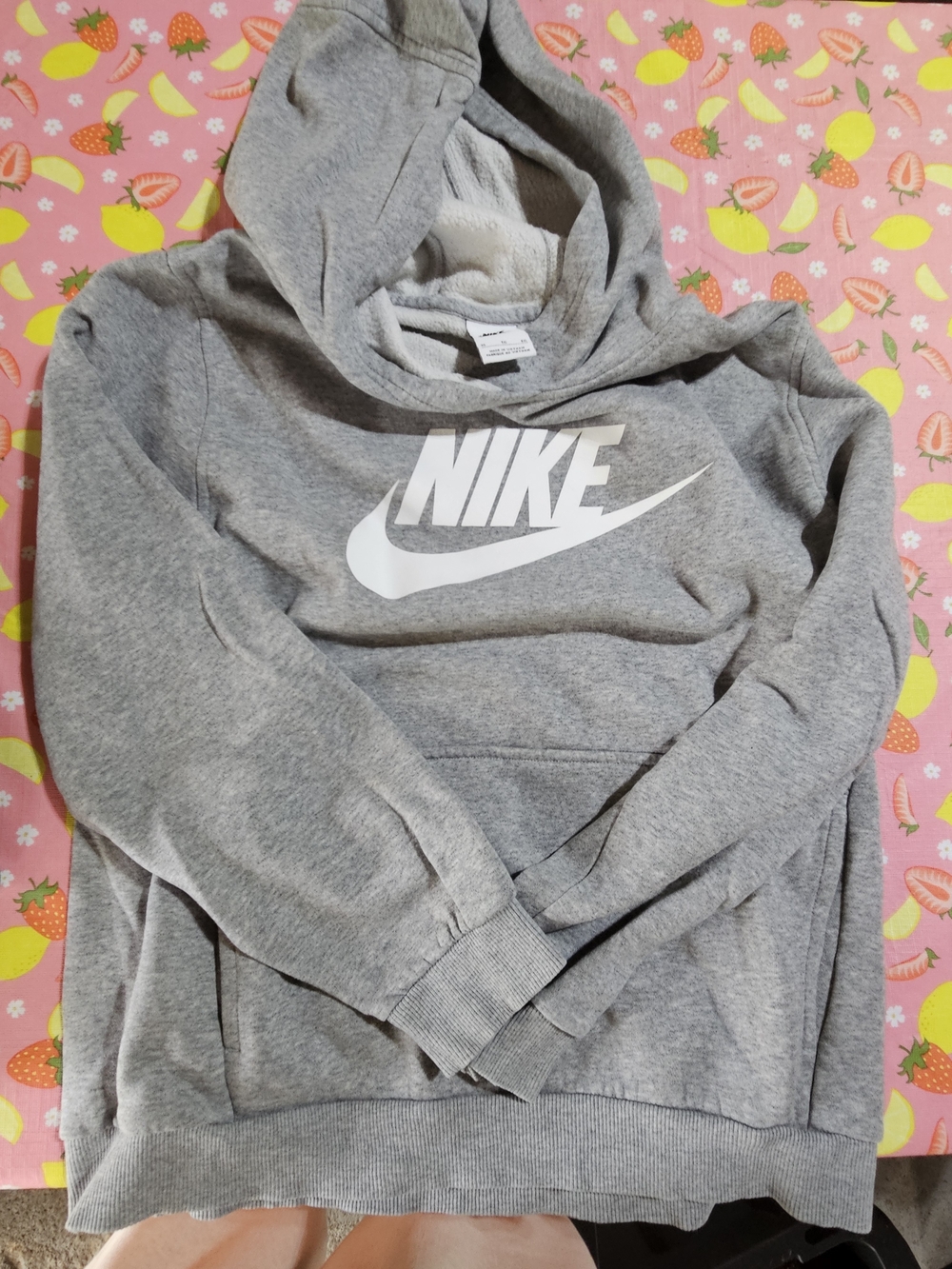 Nike Men's Grey Hooded Sweatshirt
